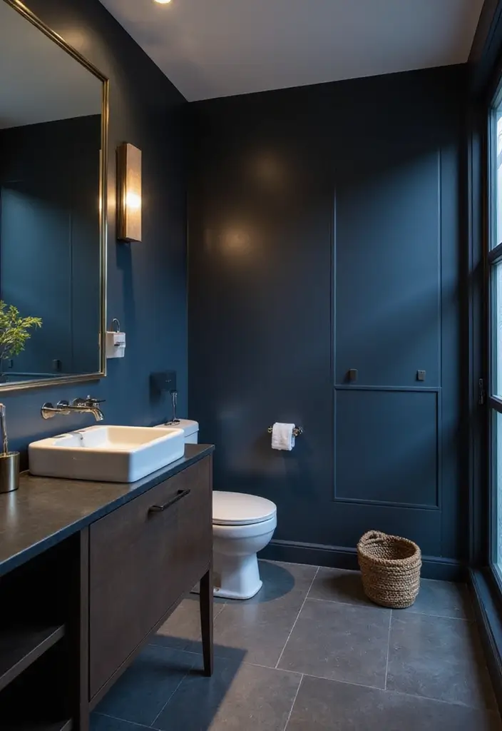20 Modern Bathroom Design Trends That Will Transform Your Space into a Luxury Oasis! - 6. Dark and Moody Color Schemes