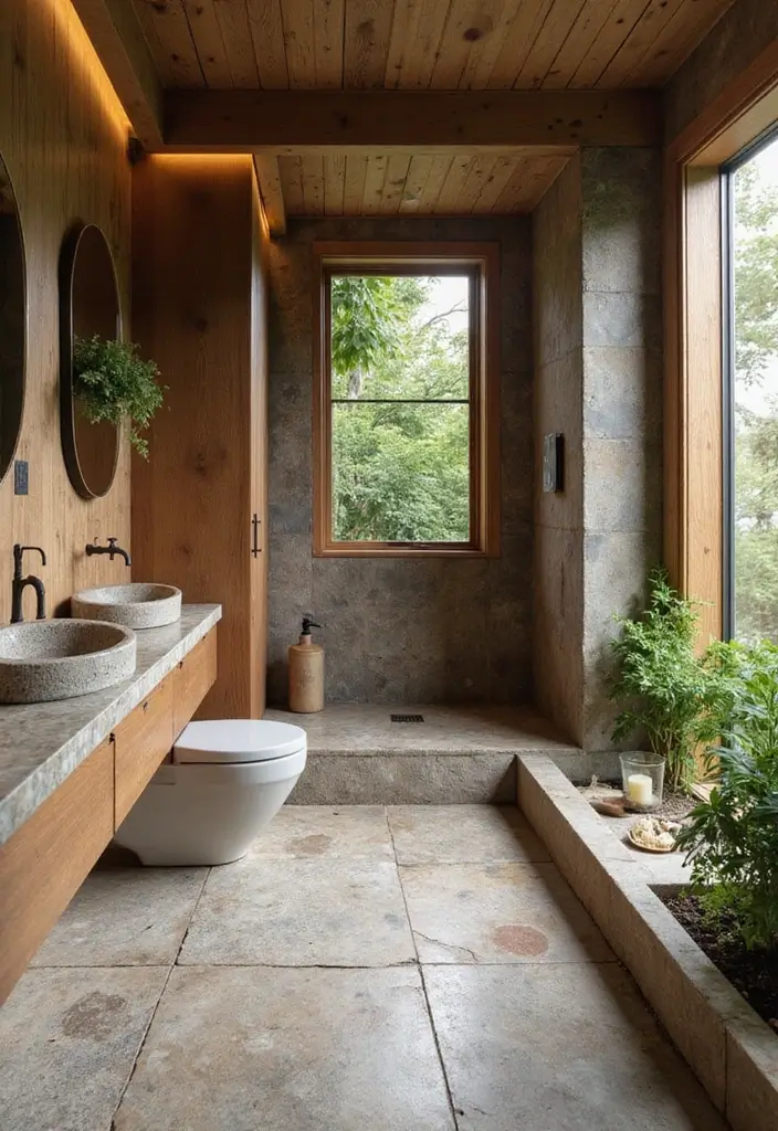 20 Modern Bathroom Design Trends That Will Transform Your Space into a Luxury Oasis! - 8. Natural Materials