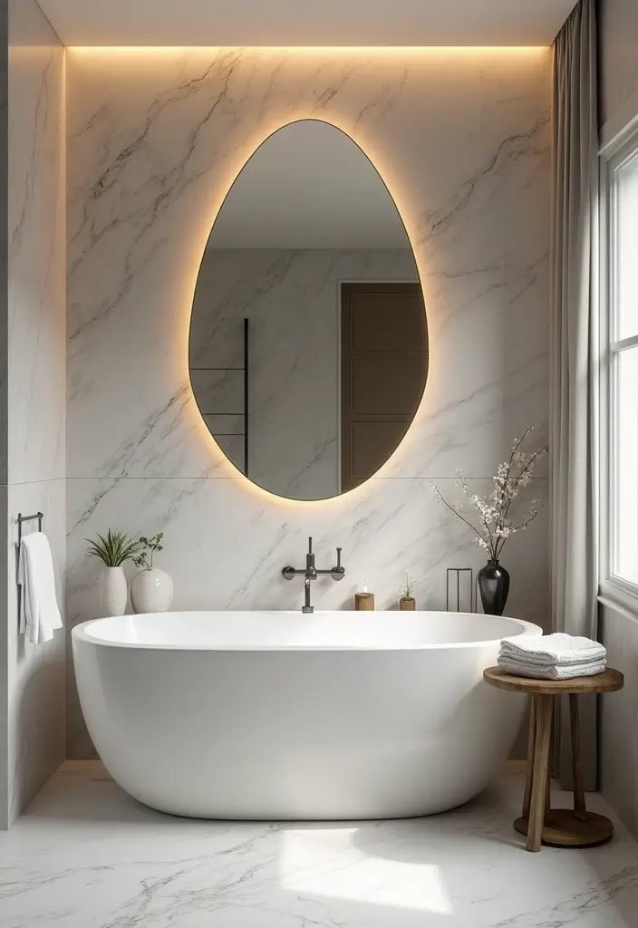 20 Modern Bathroom Designs That Turn Small Spaces into Luxe Retreats (You Won't Believe #5!) - 10. Statement Mirrors