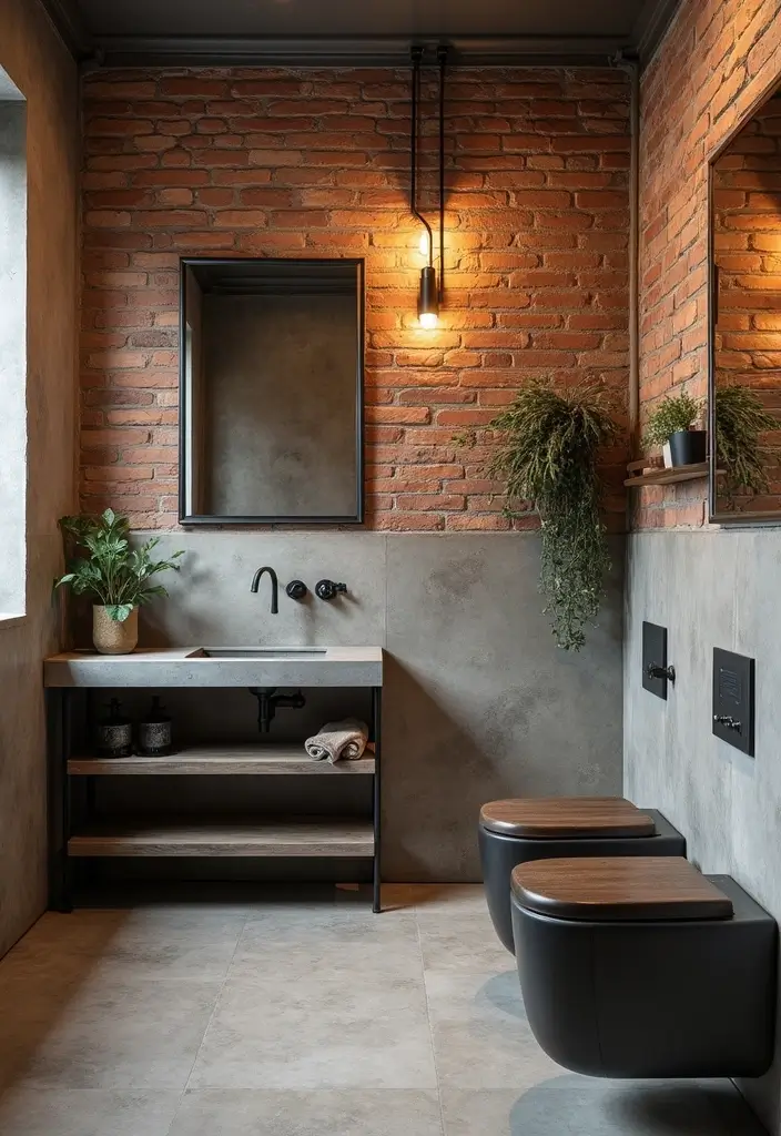 20 Modern Bathroom Designs That Turn Small Spaces into Luxe Retreats (You Won't Believe #5!) - 5. Industrial Chic