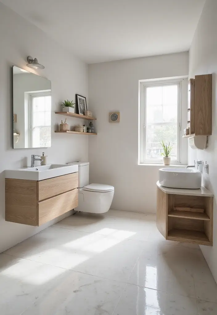 20 Modern Bathroom Designs That Turn Small Spaces into Luxe Retreats (You Won't Believe #5!) - 6. Floating Fixtures