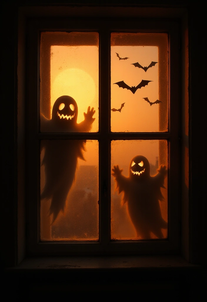 20 Spooktacular Halloween Decoration Ideas That Will Haunt Your Neighbors (You Won't Believe #15!) - 1. Ghostly Silhouettes in the Windows