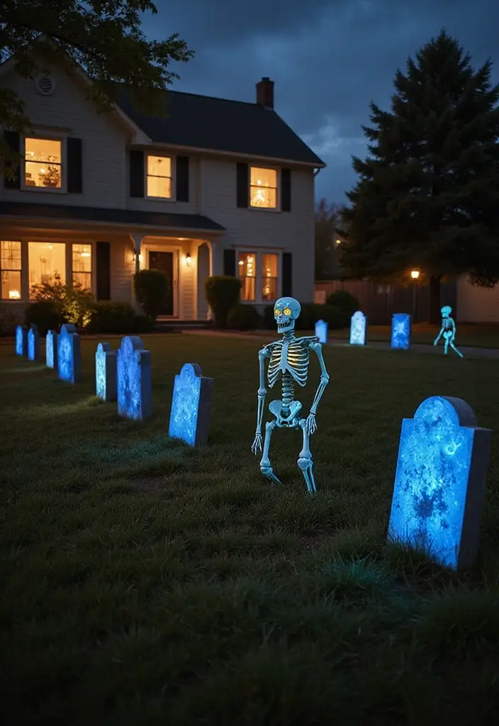 20 Spooktacular Halloween Decoration Ideas That Will Haunt Your Neighbors (You Won't Believe #15!) - 2. Haunted Graveyard Scene