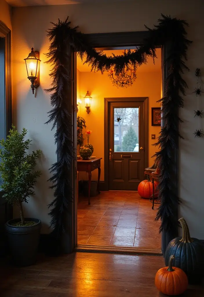 20 Spooktacular Halloween Decoration Ideas That Will Haunt Your Neighbors (You Won't Believe #15!) - 7. DIY Spider Garland