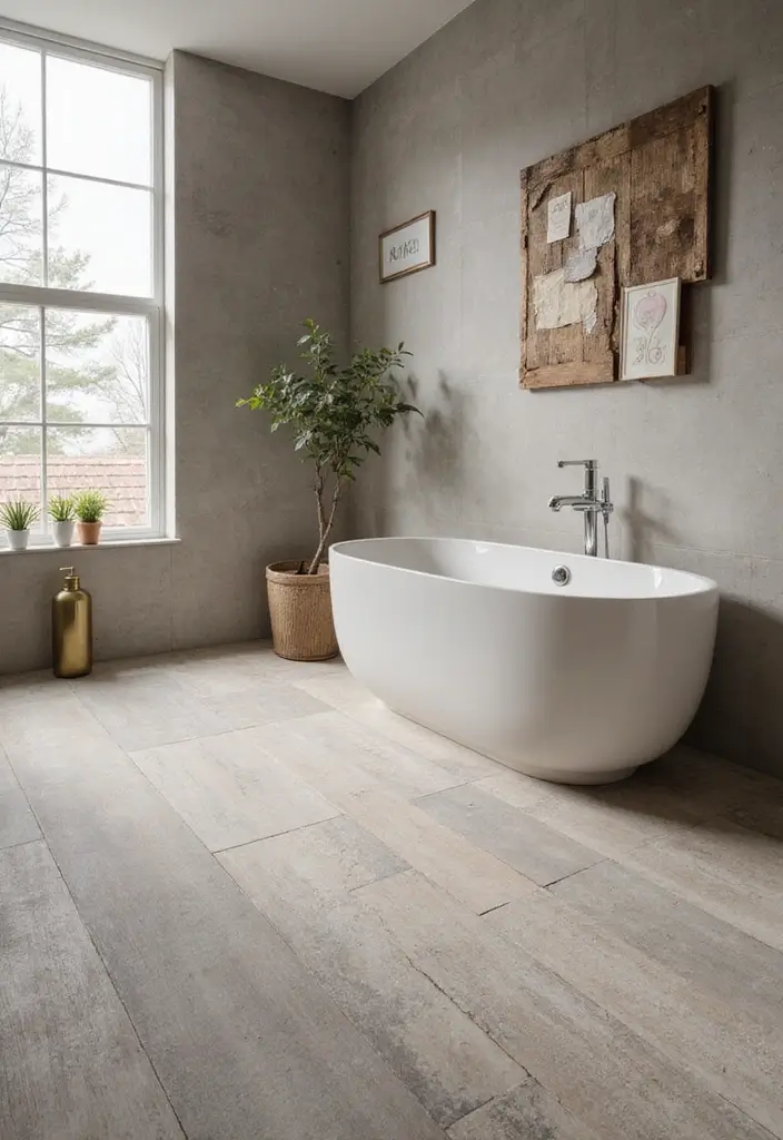 20 Stunning Bathroom Remodels on a Budget That Will Blow Your Mind! - 18. Flooring that Makes a Statement