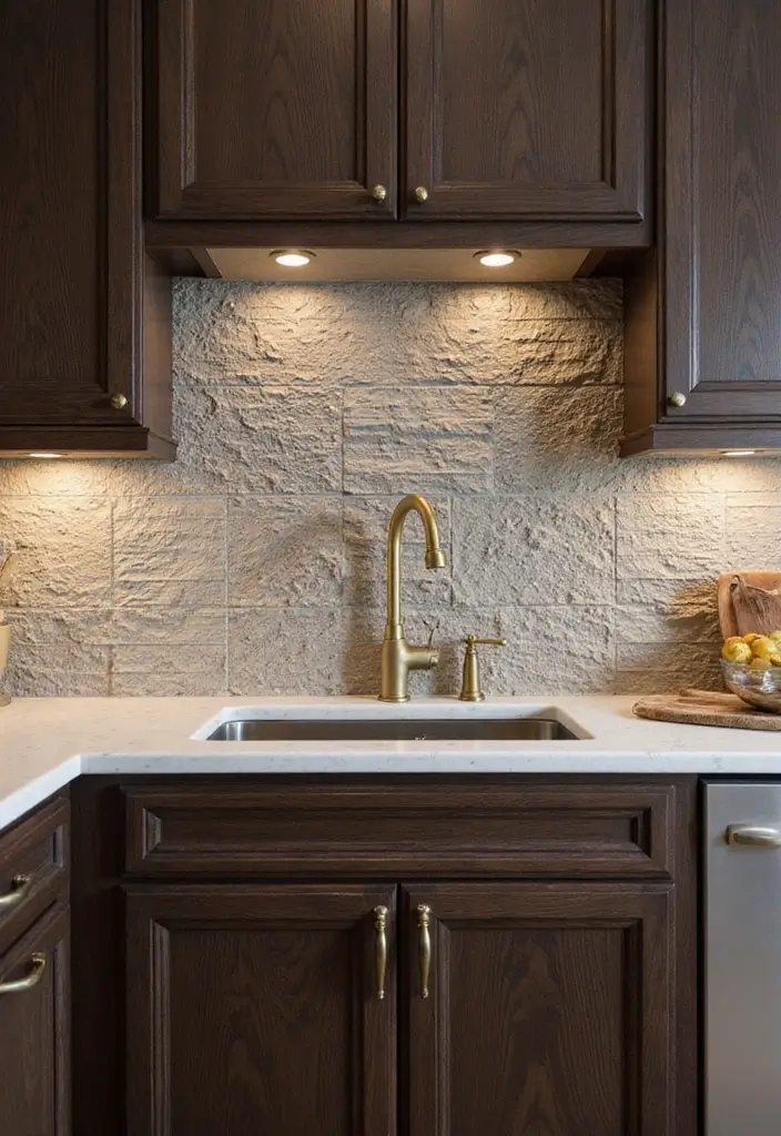 20 Stunning Kitchen Backsplash Ideas for Dark Wood Cabinets (You Won't Believe #9!) - 14. Textured Tiles