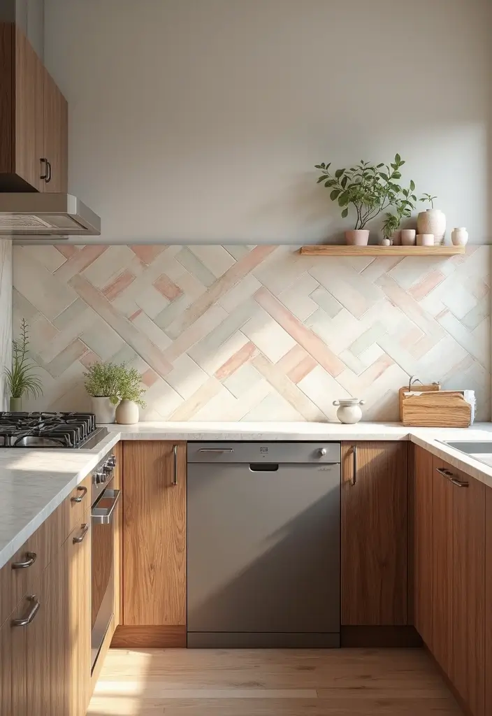 20 Stunning Kitchen Backsplash Ideas for Dark Wood Cabinets (You Won't Believe #9!) - 20. Soft Pastel Tiles