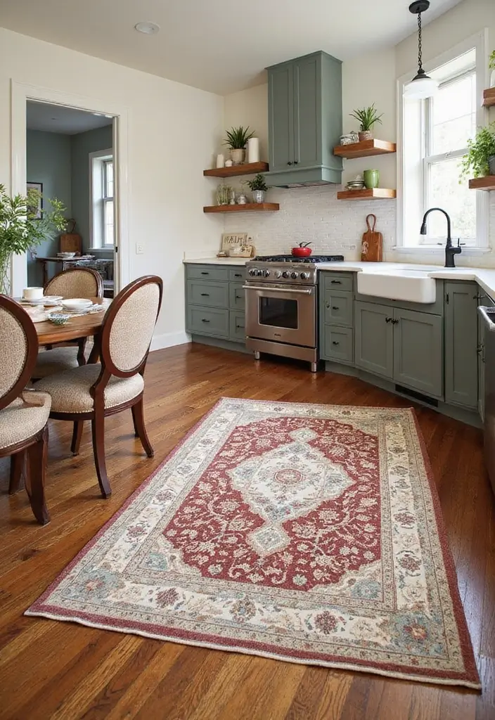 20 Stunning Kitchen Remodel Ideas on a Budget (You Won't Believe #5!) - 11. Use Area Rugs