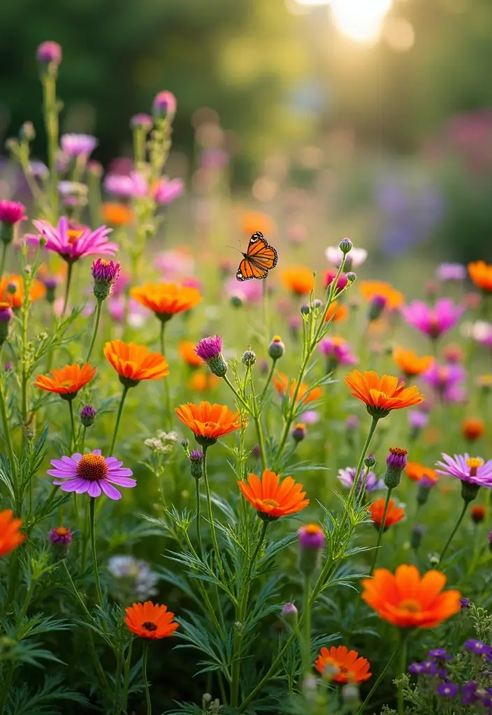 20 Stunning Low Maintenance Flower Beds to Transform Your Front Yard (You Won't Believe #4!) - 13. Whimsical Wildflowers