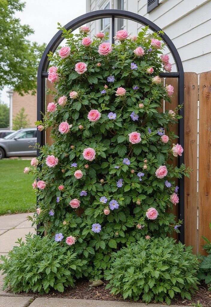 20 Stunning Low Maintenance Flower Beds to Transform Your Front Yard (You Won't Believe #4!) - 14. Vertical Garden Vibes