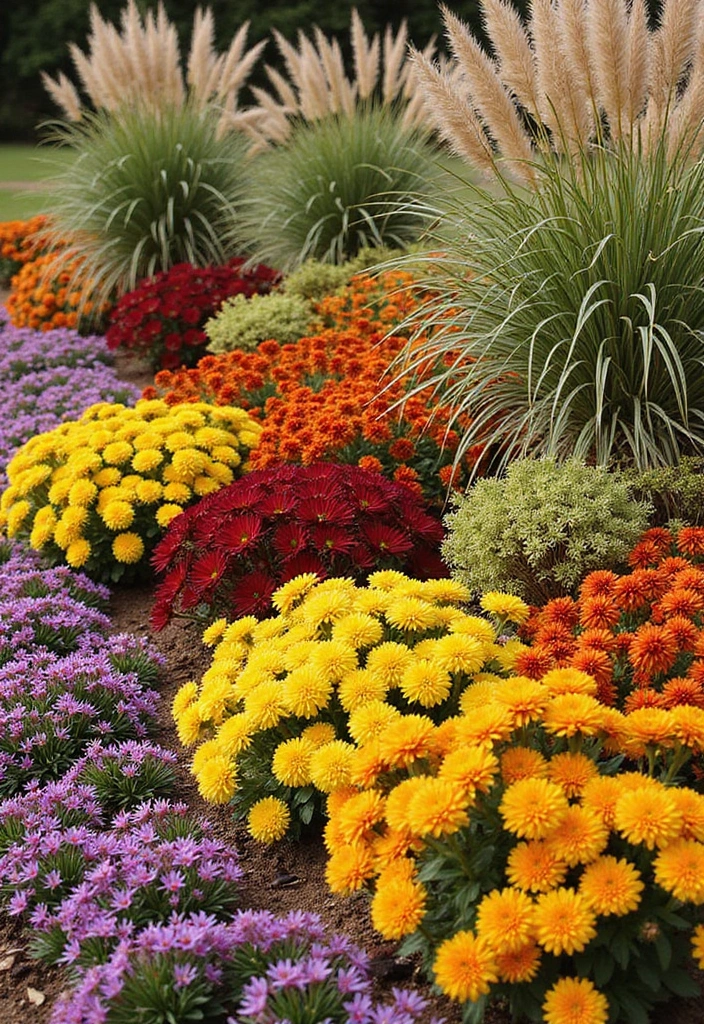 20 Stunning Low Maintenance Flower Beds to Transform Your Front Yard (You Won't Believe #4!) - 15. Fall Foliage Flair