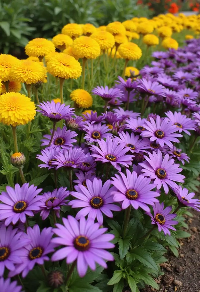 20 Stunning Low Maintenance Flower Beds to Transform Your Front Yard (You Won't Believe #4!) - 16. Color Wheel Design