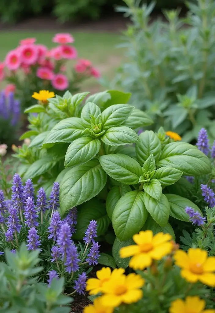 20 Stunning Low Maintenance Flower Beds to Transform Your Front Yard (You Won't Believe #4!) - 17. Herbs in Bloom