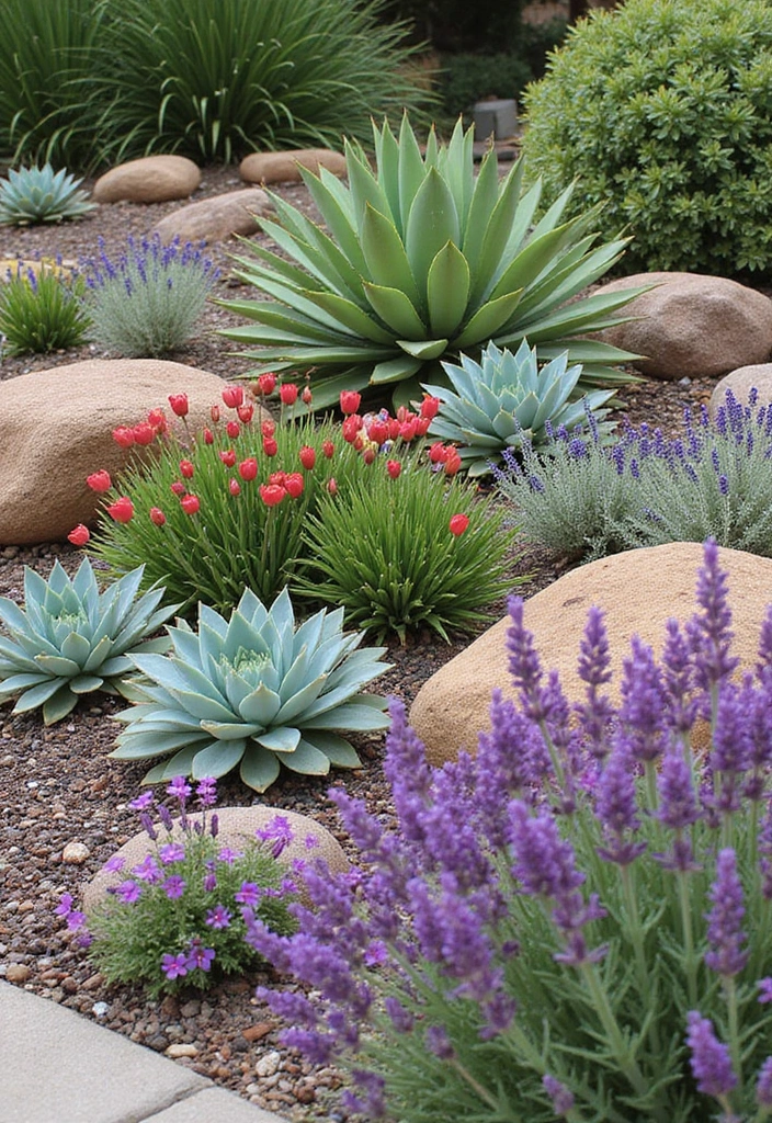 20 Stunning Low Maintenance Flower Beds to Transform Your Front Yard (You Won't Believe #4!) - 4. Drought-Resistant Charm