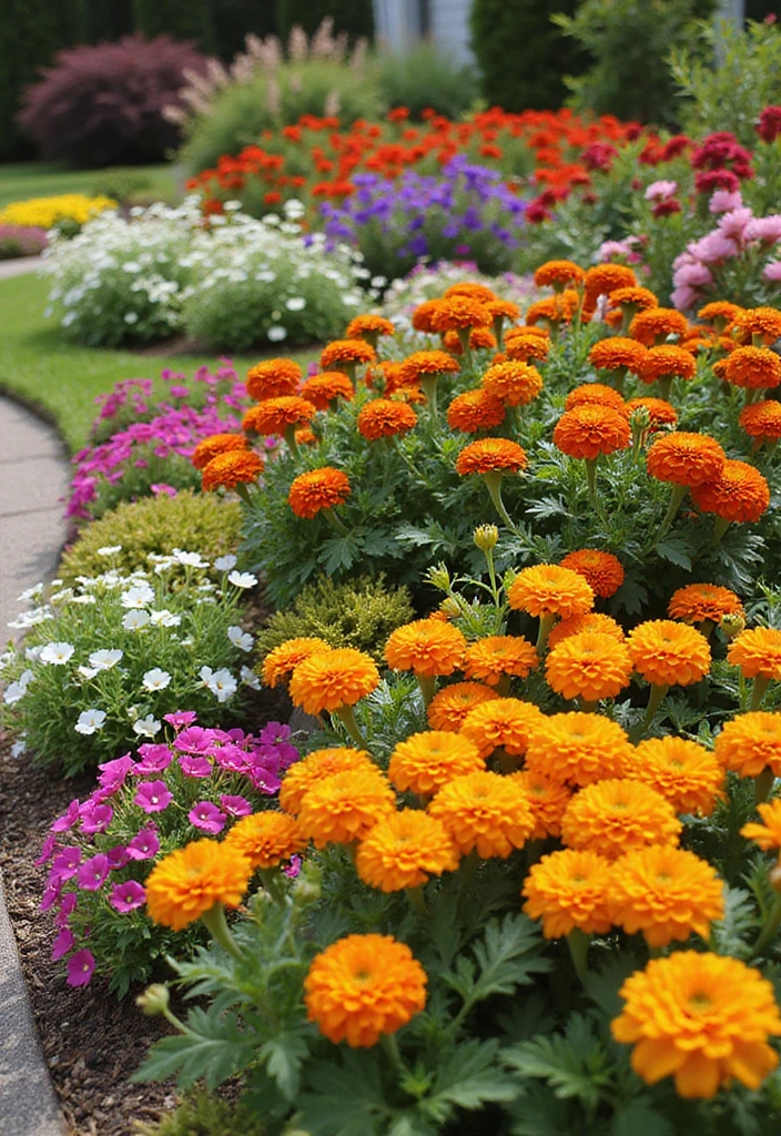 20 Stunning Low Maintenance Flower Beds to Transform Your Front Yard (You Won't Believe #4!) - 9. Annual Allure