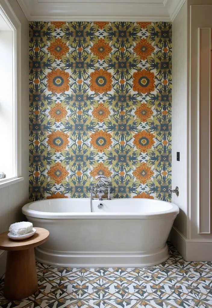 20 Stunning Modern Bathroom Designs Featuring Unique Tiles You Must Try! - 13. Encaustic Tiles