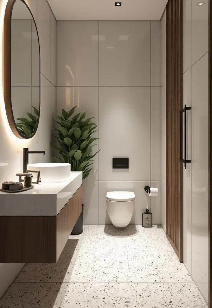 20 Stunning Modern Bathroom Designs Featuring Unique Tiles You Must Try! - 14. Terrazzo Tiles