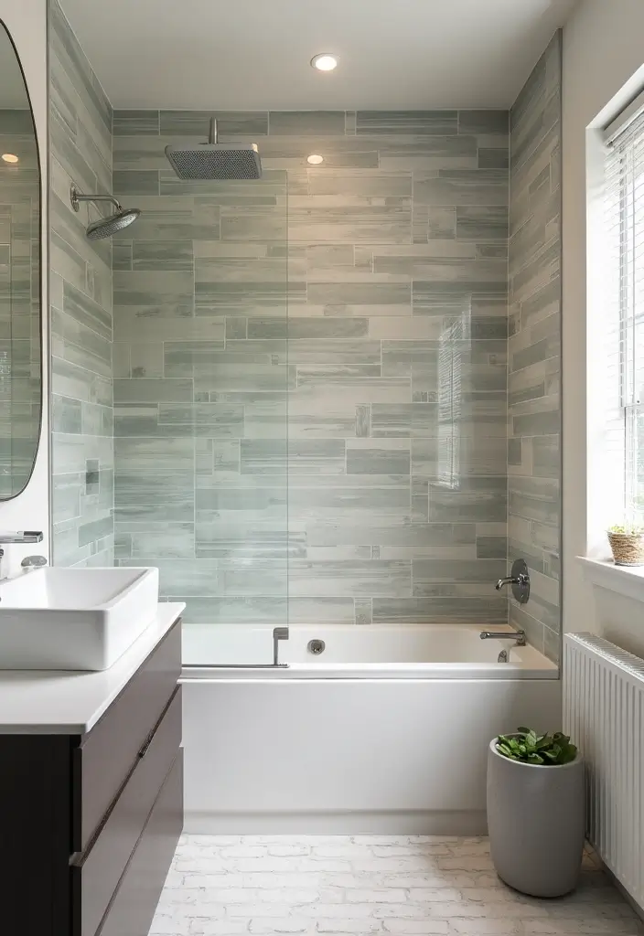 20 Stunning Modern Bathroom Designs Featuring Unique Tiles You Must Try! - 7. Subway Tiles with a Twist