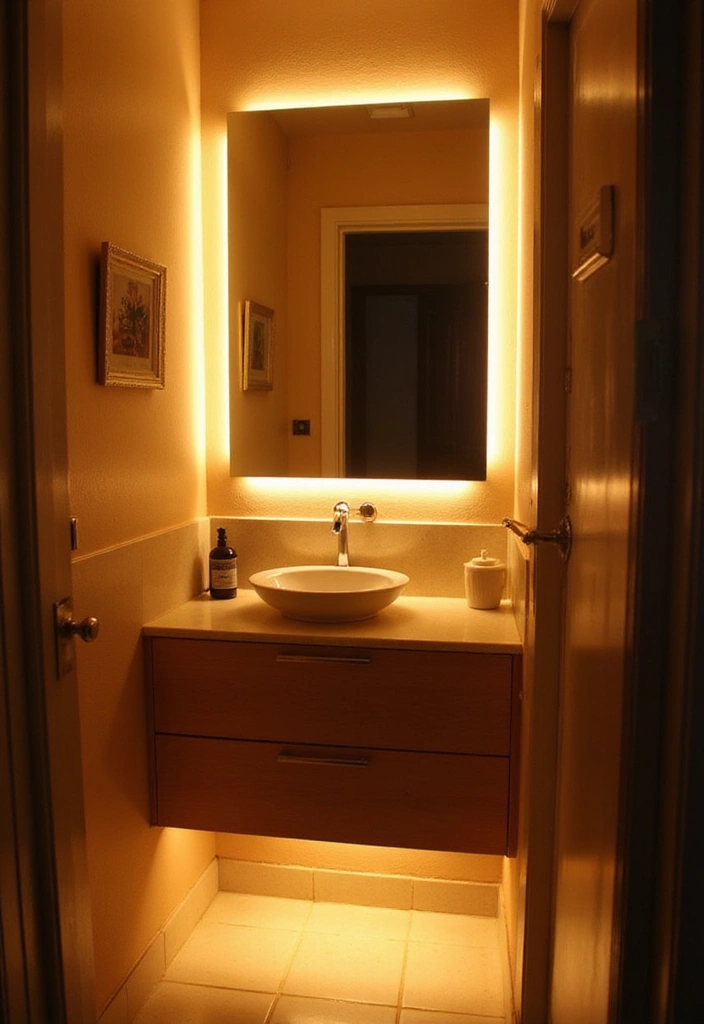 20 Stunning Modern Bathroom Ideas on a Budget for Small Spaces That Will Blow Your Mind! - 1. Light It Up with LED Strips