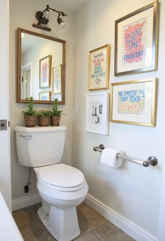 20 Stunning Modern Bathroom Ideas on a Budget for Small Spaces That Will Blow Your Mind! - 10. DIY Artwork