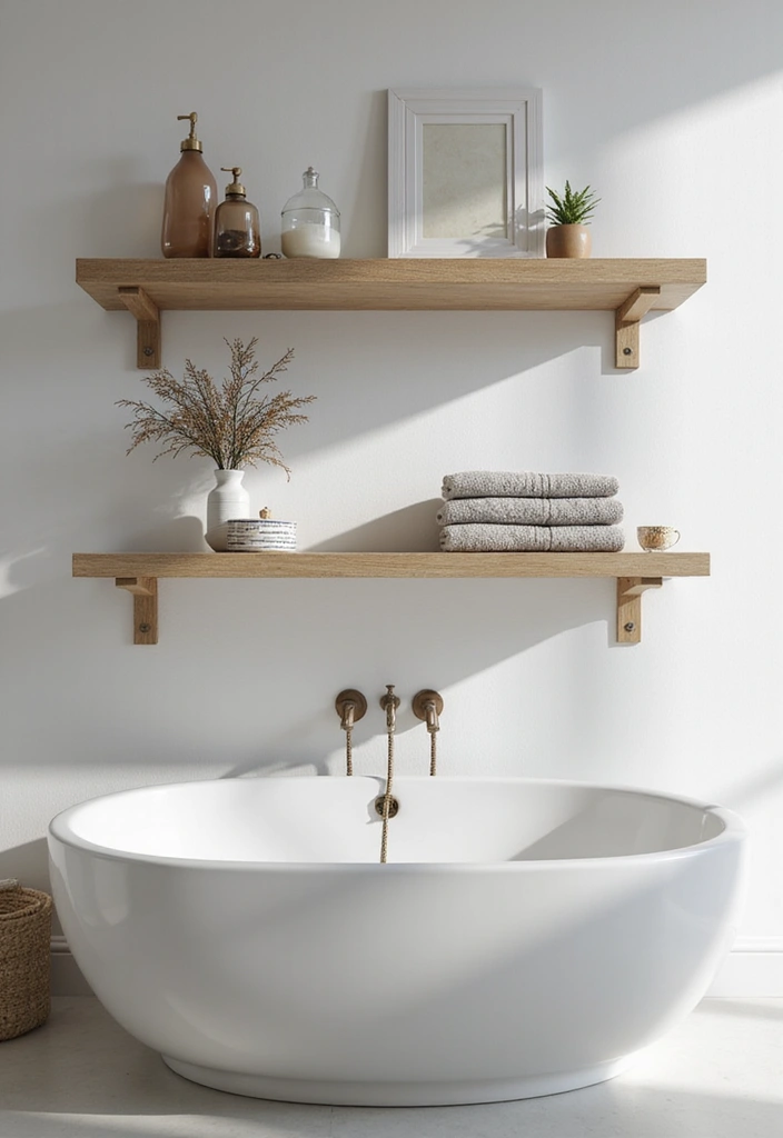 20 Stunning Modern Bathroom Ideas on a Budget for Small Spaces That Will Blow Your Mind! - 4. Floating Shelves for Style and Storage