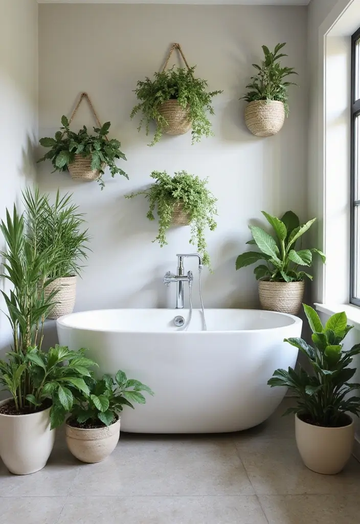 20 Stunning Modern Bathroom Ideas on a Budget for Small Spaces That Will Blow Your Mind! - 8. Accent with Greenery