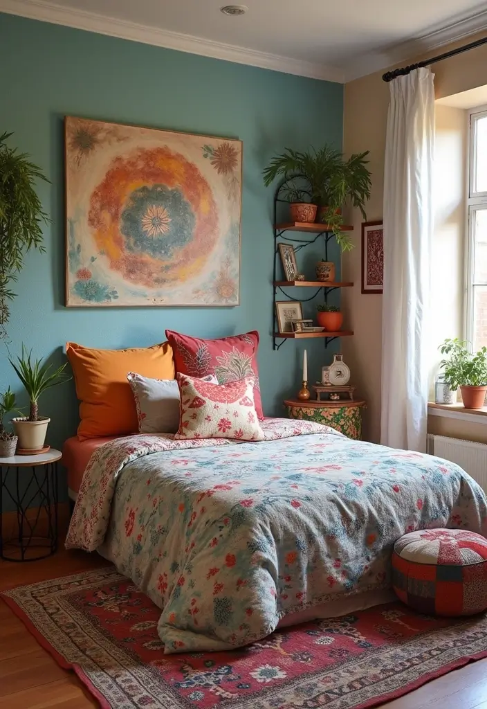 20 Stunning Small Bedroom Ideas with Single Beds That Will Transform Your Space! - 10. Artistic Expression