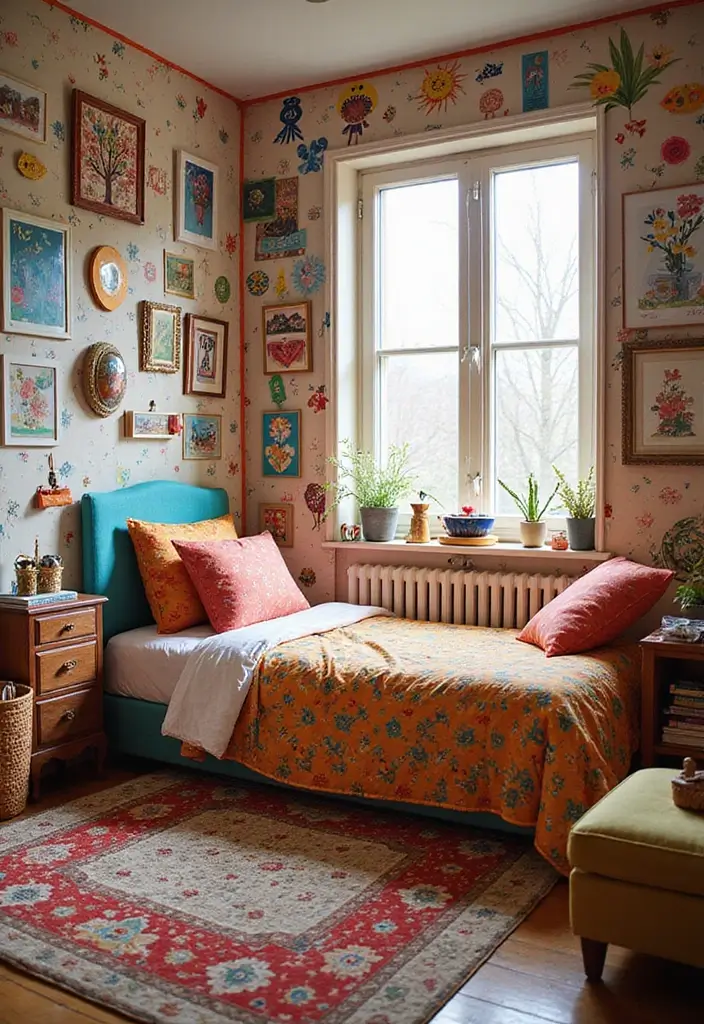 20 Stunning Small Bedroom Ideas with Single Beds That Will Transform Your Space! - 17. Playful Patterns