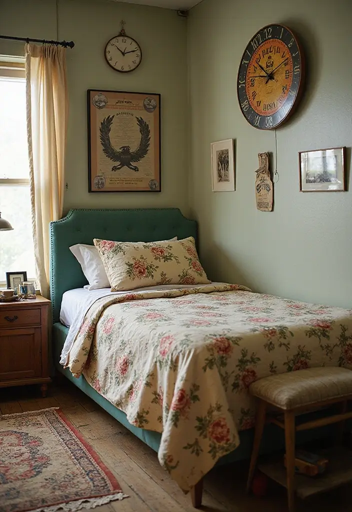 20 Stunning Small Bedroom Ideas with Single Beds That Will Transform Your Space! - 19. Retro Revive