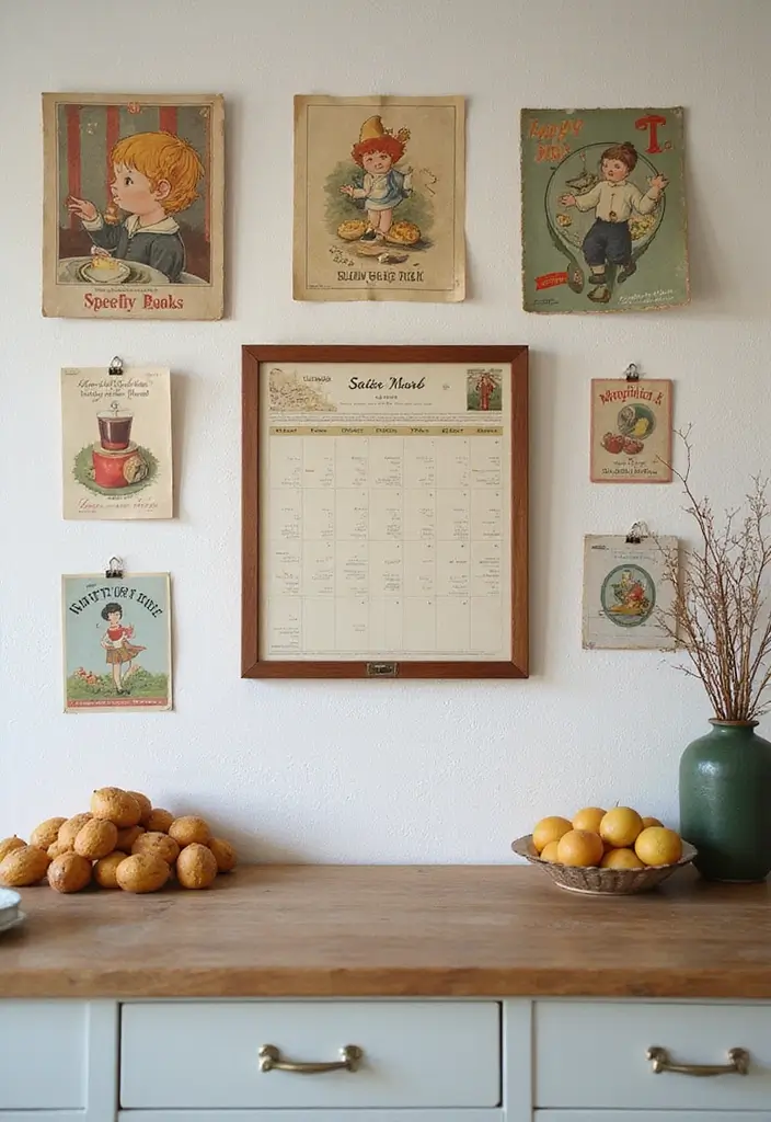 20 Vintage Kitchen Decor Ideas That Will Make You Want to Cook Every Day! - 13. Nostalgic Wall Calendars