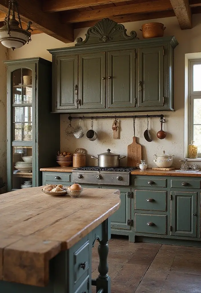 20 Vintage Kitchen Decor Ideas That Will Make You Want to Cook Every Day! - 15. Antique Furniture Finds