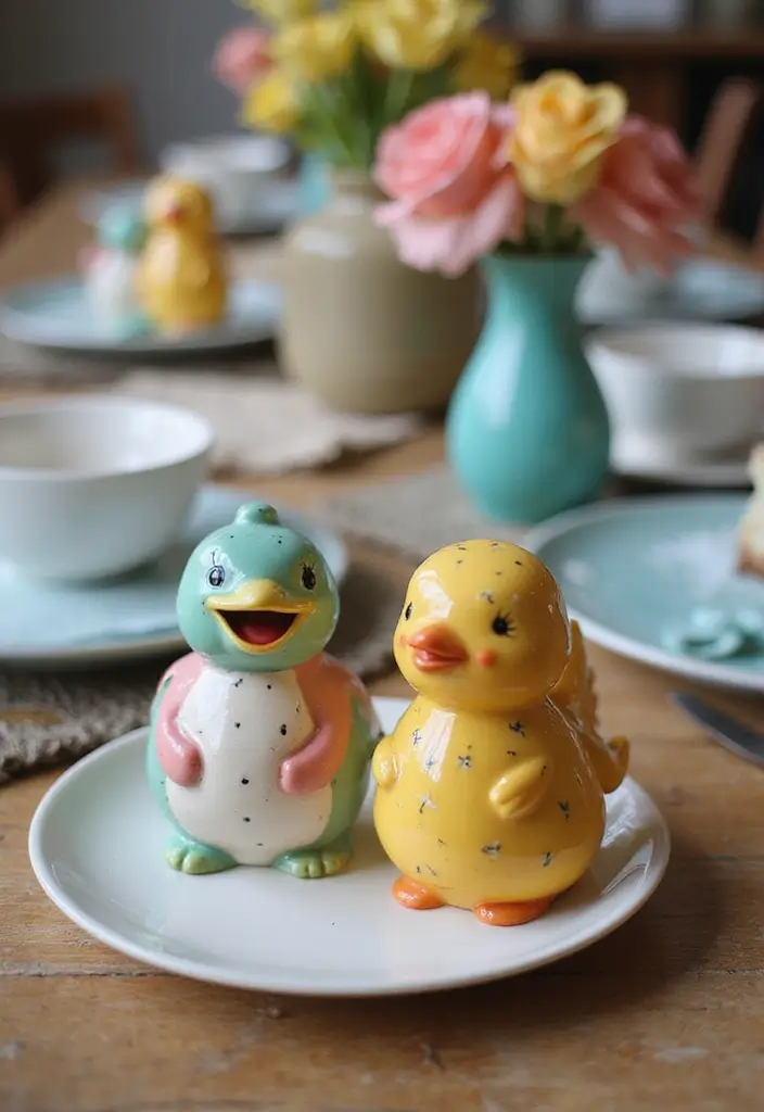 20 Vintage Kitchen Decor Ideas That Will Make You Want to Cook Every Day! - 16. Whimsical Salt and Pepper Shakers