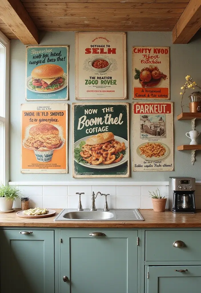 20 Vintage Kitchen Decor Ideas That Will Make You Want to Cook Every Day! - 17. Vintage Themed Wall Art