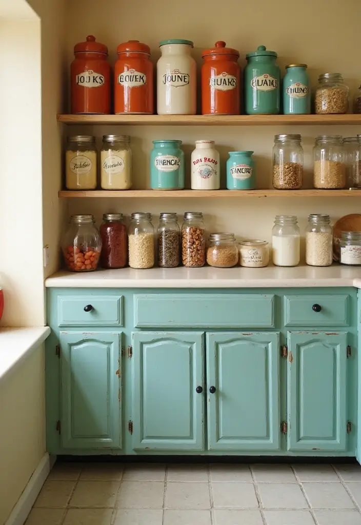 20 Vintage Kitchen Decor Ideas from the 1950s That'll Make You Say 'Take Me Back!' - 10. Vintage Storage Solutions