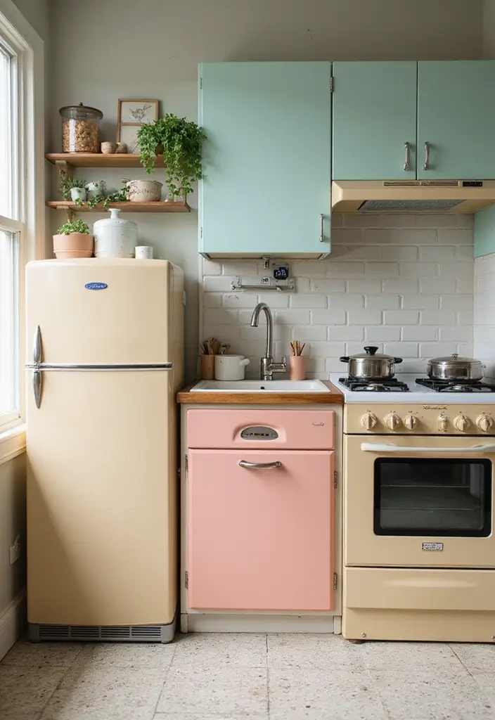 20 Vintage Kitchen Decor Ideas from the 1950s That'll Make You Say 'Take Me Back!' - 2. Cheery Retro Appliances
