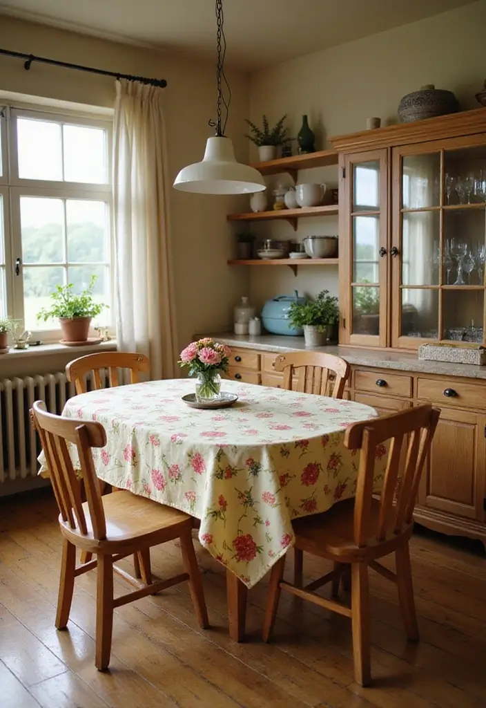 20 Vintage Kitchen Decor Ideas from the 1950s That'll Make You Say 'Take Me Back!' - 5. Farmhouse-Style Dining Sets
