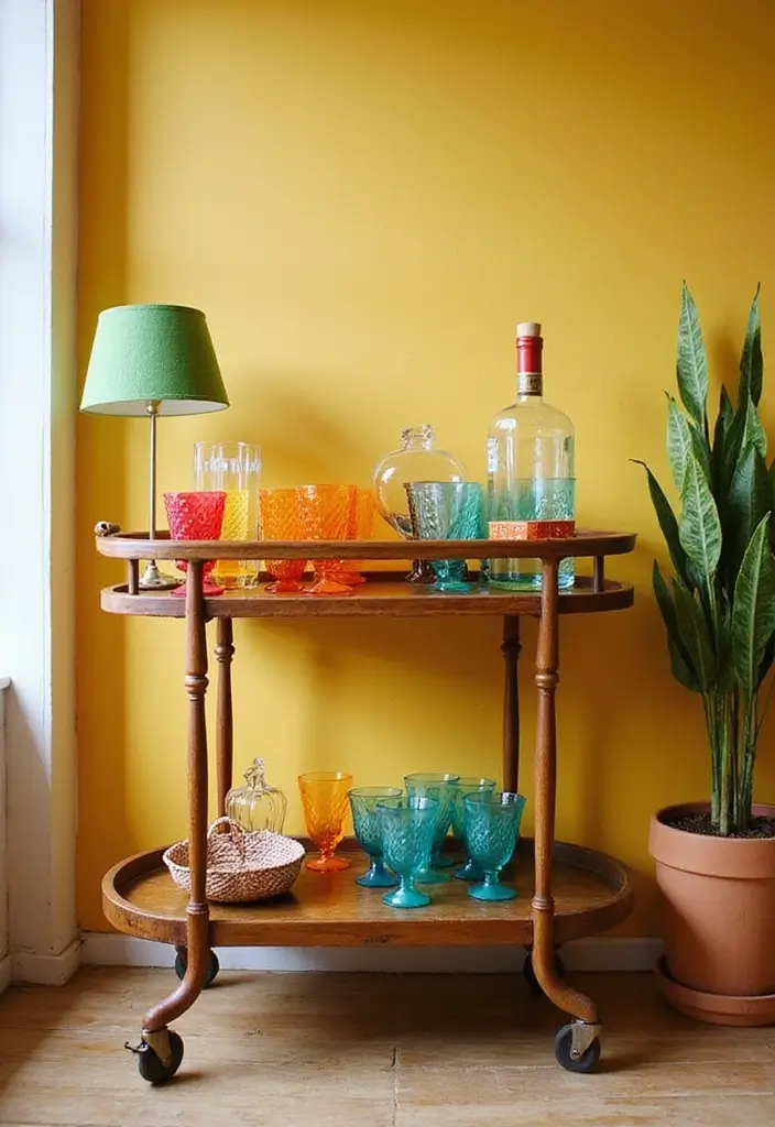 20 Vintage Kitchen Decor Ideas from the 1950s That'll Make You Say 'Take Me Back!' - 7. Charming Bar Carts