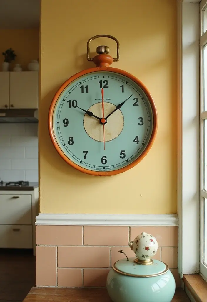 20 Vintage Kitchen Decor Ideas from the 1950s That'll Make You Say 'Take Me Back!' - 8. Whimsical Wall Clocks