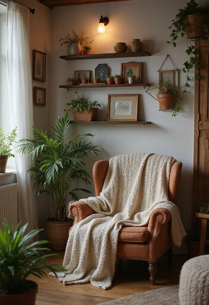 20 Vintage Warm and Cozy Living Room Designs That'll Make You Want to Snuggle Up! - 1. Earthy Tones and Textures