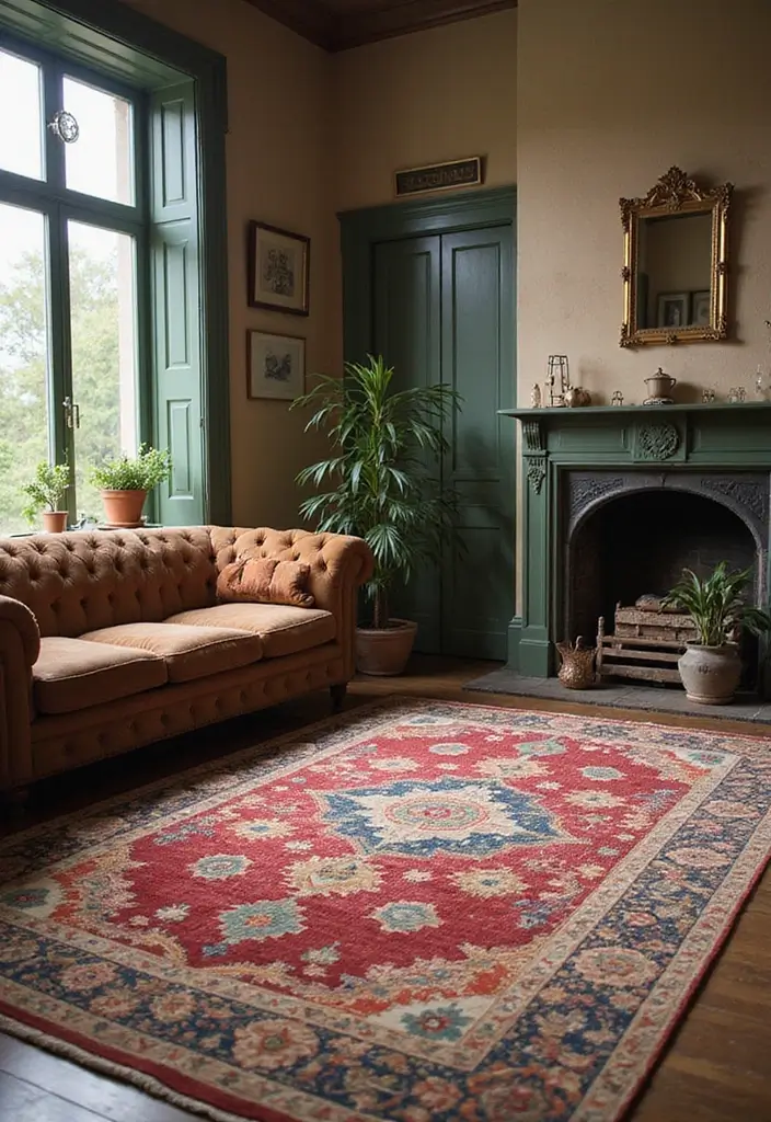 20 Vintage Warm and Cozy Living Room Designs That'll Make You Want to Snuggle Up! - 15. Vintage Rugs