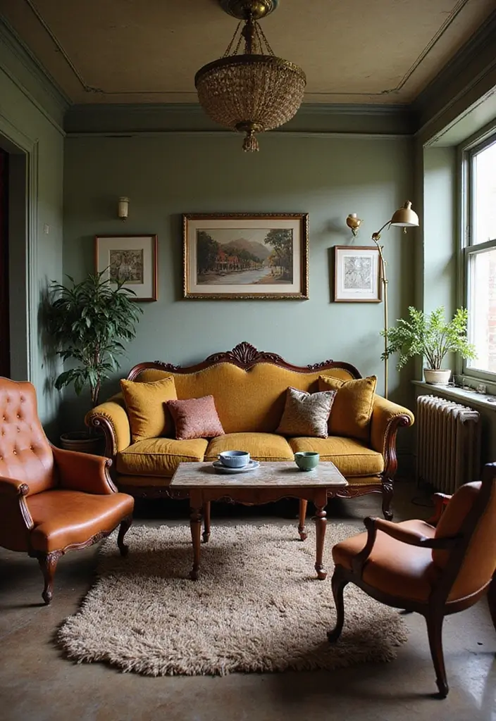 20 Vintage Warm and Cozy Living Room Designs That'll Make You Want to Snuggle Up! - 6. Mix and Match Furniture