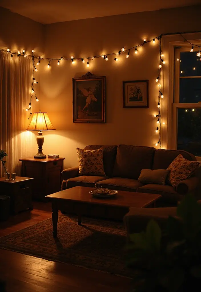 20 Warm Interior Design Ideas to Create Cozy Vintage Living Rooms You’ll Adore! - 13. Layered Lighting