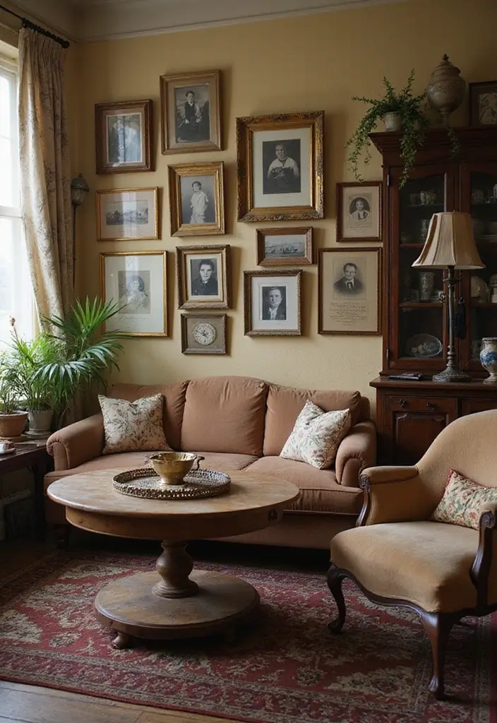 20 Warm Interior Design Ideas to Create Cozy Vintage Living Rooms You’ll Adore! - 9. Personal Touches