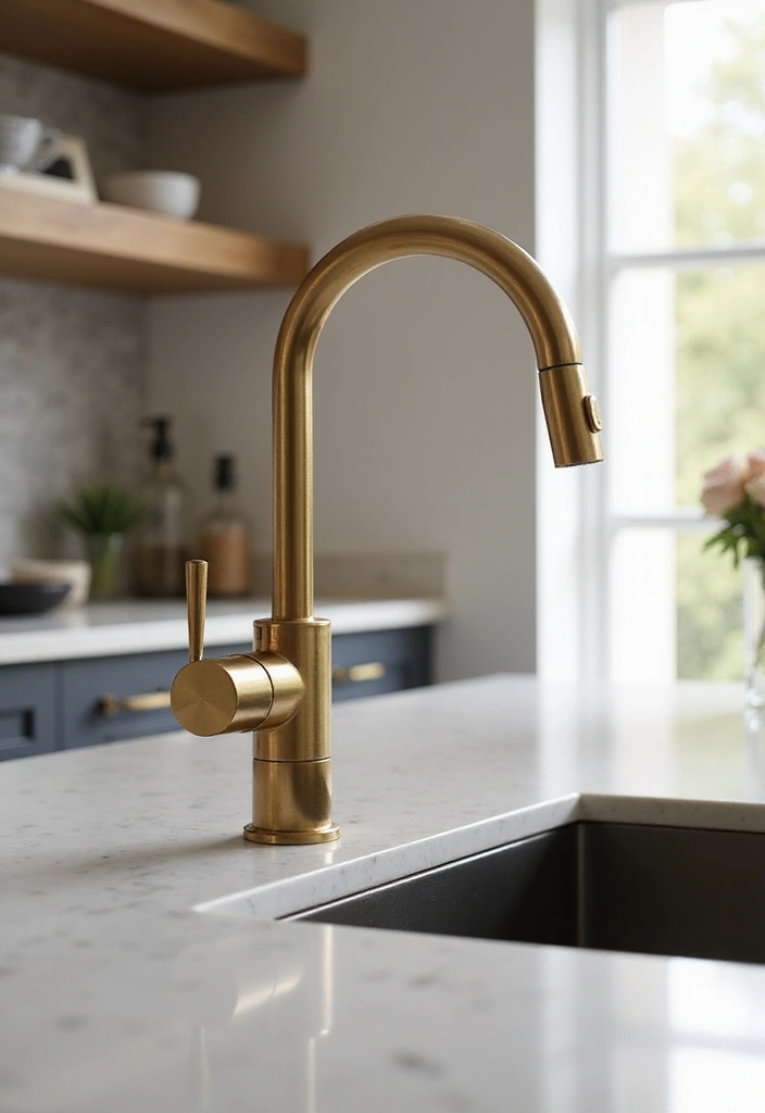 2025's Most Stunning Kitchen Faucets That Will Transform Your Space (You Won't Believe #3!) - 22. Luxurious Gold Accents