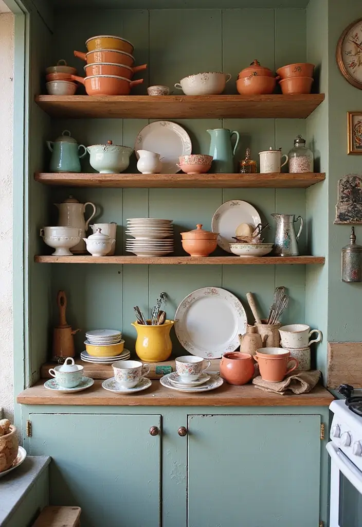 22 Vintage Decor Ideas That'll Add Rustic Charm to Your Home (You Won't Believe #11!) - 14. Vintage Kitchenware Display