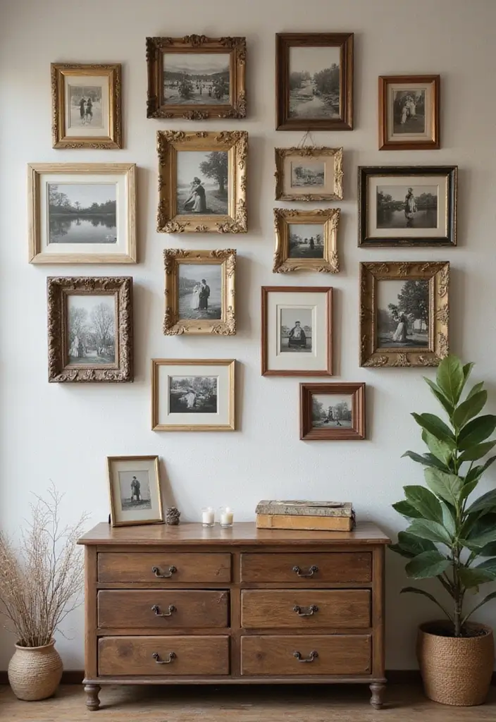 22 Vintage Decor Ideas That'll Add Rustic Charm to Your Home (You Won't Believe #11!) - 2. Vintage Frames as Wall Art