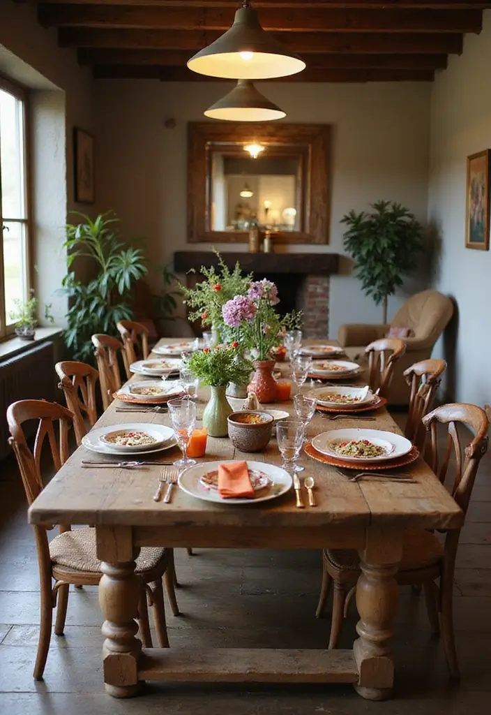 22 Vintage Decor Ideas That'll Add Rustic Charm to Your Home (You Won't Believe #11!) - 8. Farmhouse-Style Dining Tables