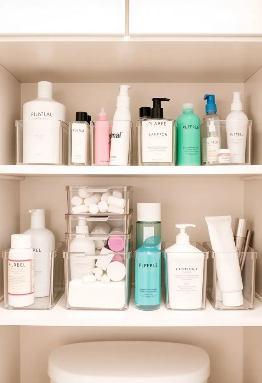 24 Bathroom Storage Hacks for Tiny Spaces That Will Change Your Life! - 14. Use Clear Containers