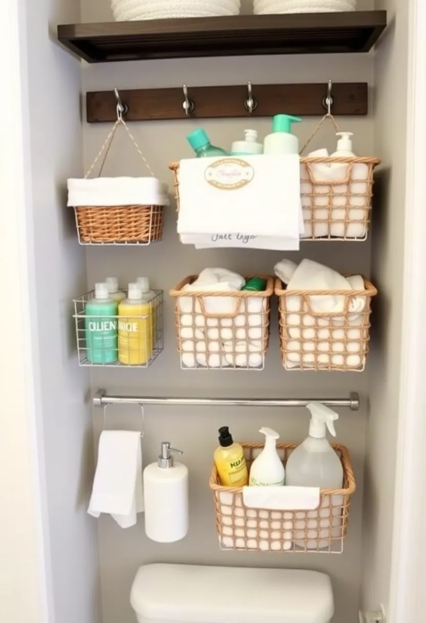 24 Bathroom Storage Hacks for Tiny Spaces That Will Change Your Life! - 17. Use a Towel Rack for Extra Storage
