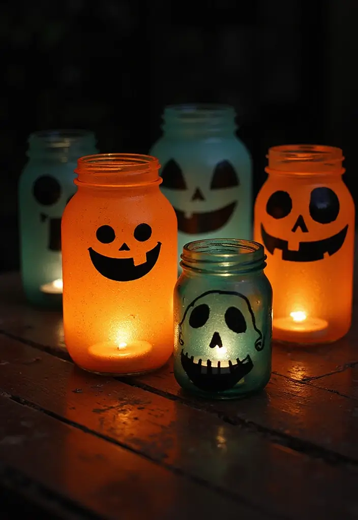 24 DIY Outdoor Halloween Decorations Under $20 That Will Bewitch Your Neighbors! - 10. Creepy Candle Holders
